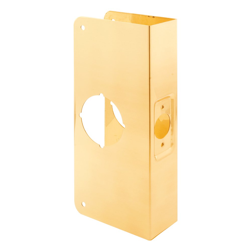 Defender Security U 9540 Door Reinforcer 1-3/8 inch Thick by 2-3/8 inch Backset 2-1/8 inch Bore, Brass Recessed