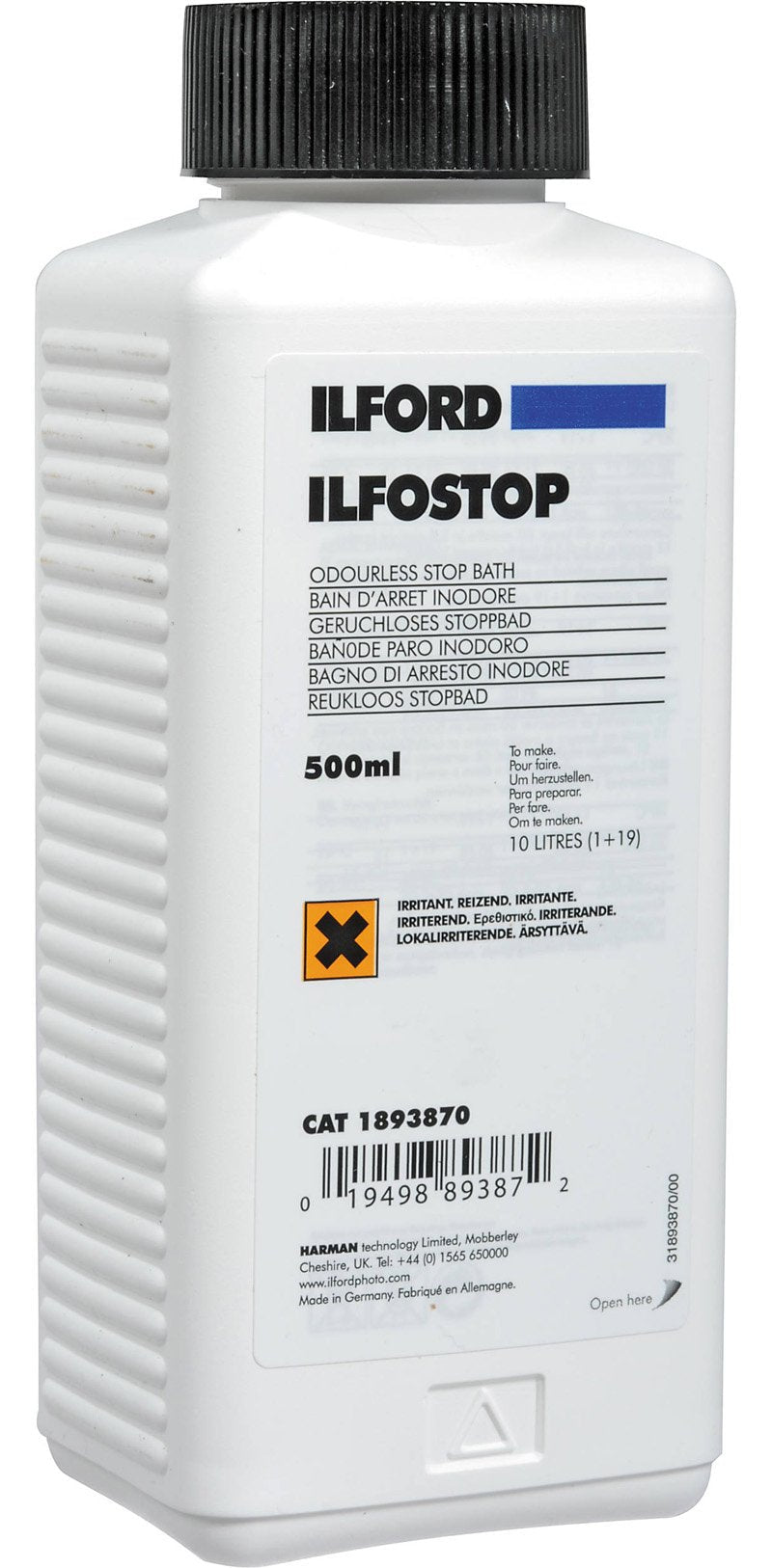 Ilford Ilfostop Stop Film Bath 0.5 Litre