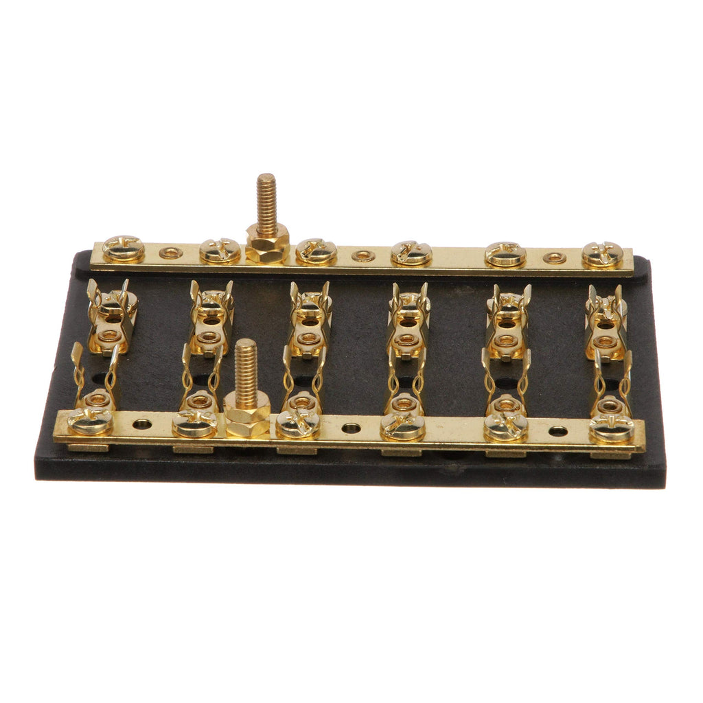 Seachoice 6-Gang Fuse and Terminal Block, Brass Clips and Contacts, SFE 20 Amp of 3AG Fuse