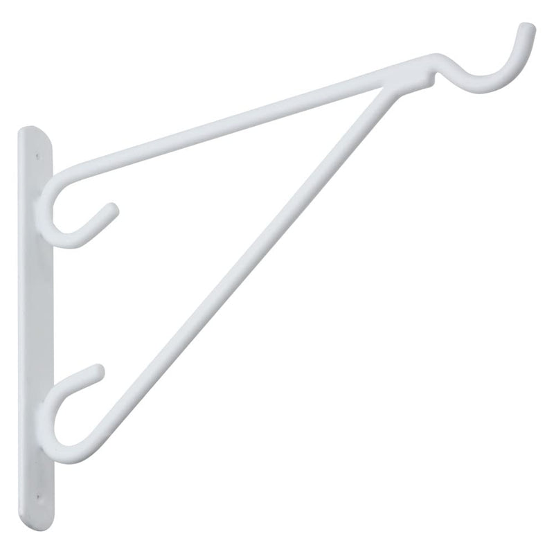 National Hardware N274-654 Outdoor Bracket, 100 Lb, 12 in L, Steel, 12 Inch, White Vinyl Coated