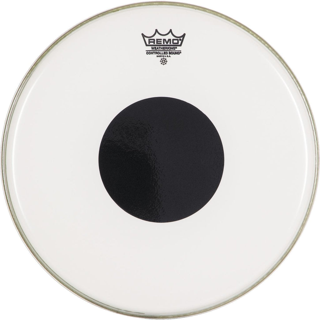 Remo CS0215-10 Smooth White Controlled Sound Drum Head - 15-Inch - Black Dot on Top