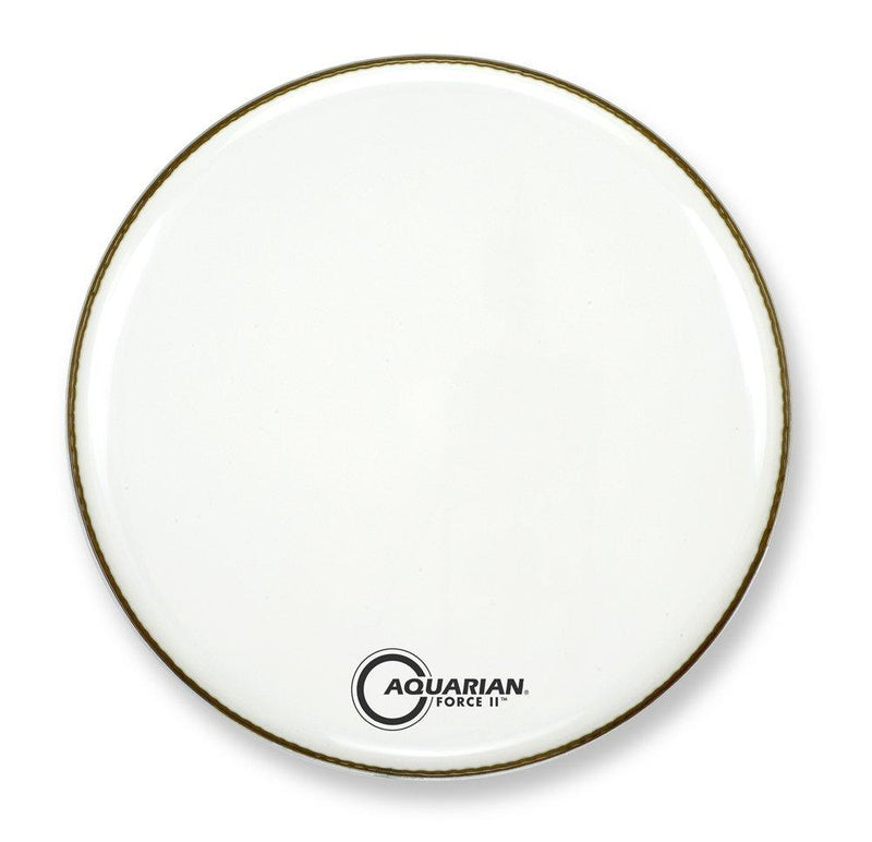 Aquarian Drumheads FR18WH Force II 18-inch Bass Drum Head, gloss white