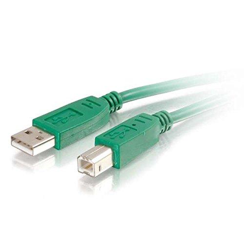 C2G USB Cable Green 6.6 Feet USB A Male to B Male