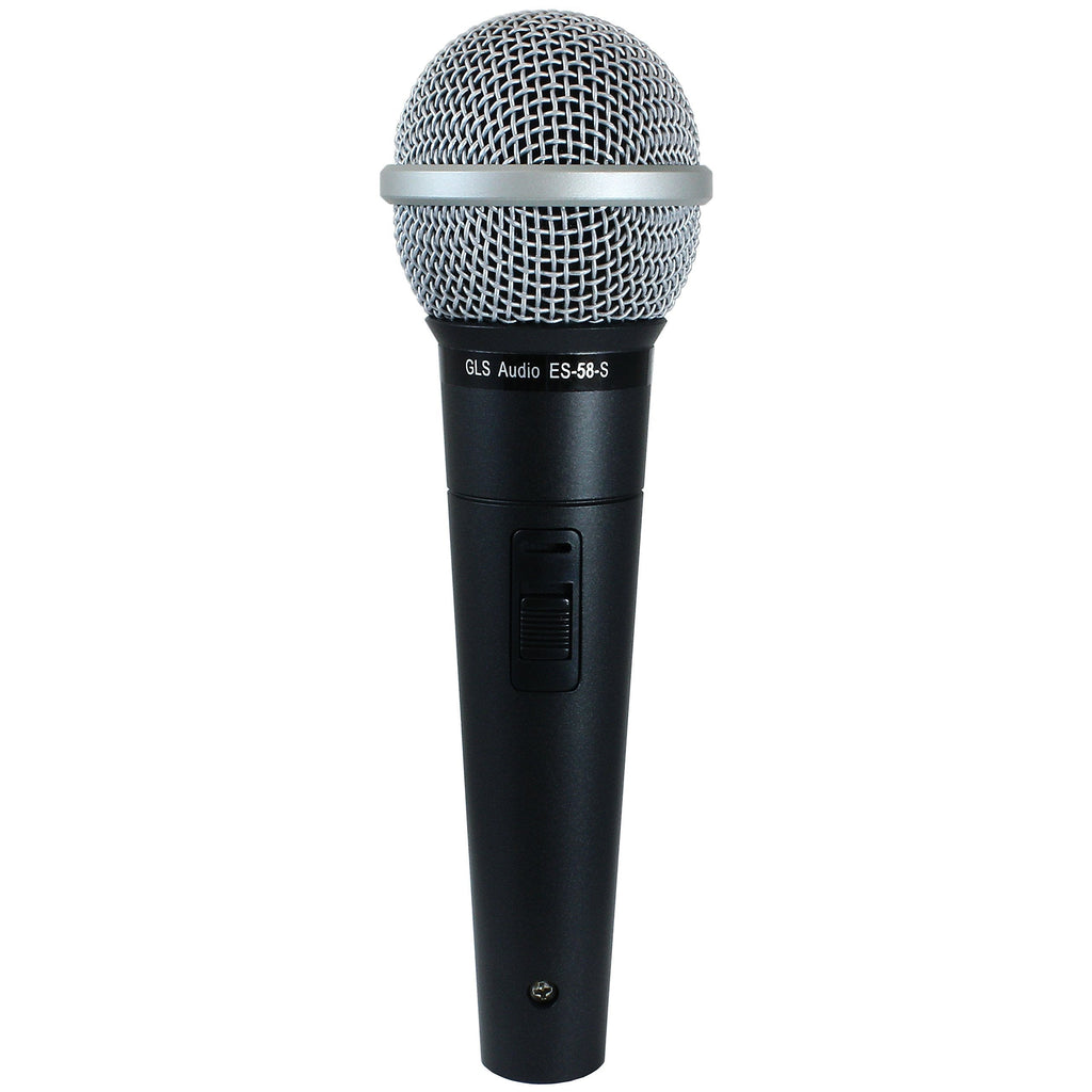 [AUSTRALIA] - GLS Audio Vocal Microphone ES-58-S & Mic Clip - Professional Series ES58-S Dynamic Cardioid Mike Unidirectional (With On/Off Switch) 