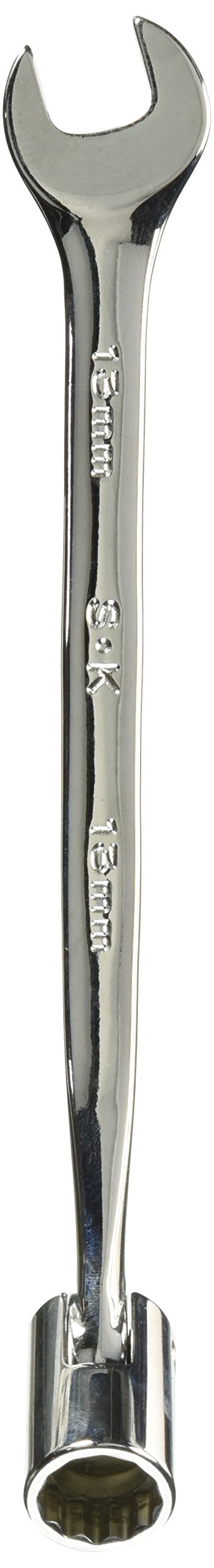 SK Professional Tools 88913 12-Point Fractional Wrench - Standard, 13mm, Flex Combination Chrome Wrench with SuperKrome Finish, Made in USA