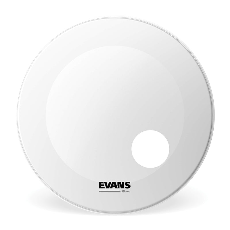 Evans EQ3 Resonant Coated White Bass Drum Head, 18 Inch Drum Head Only