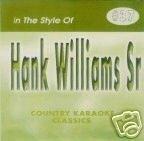 HANK WILLIAMS Sr Country Karaoke Classics CDG Music CD