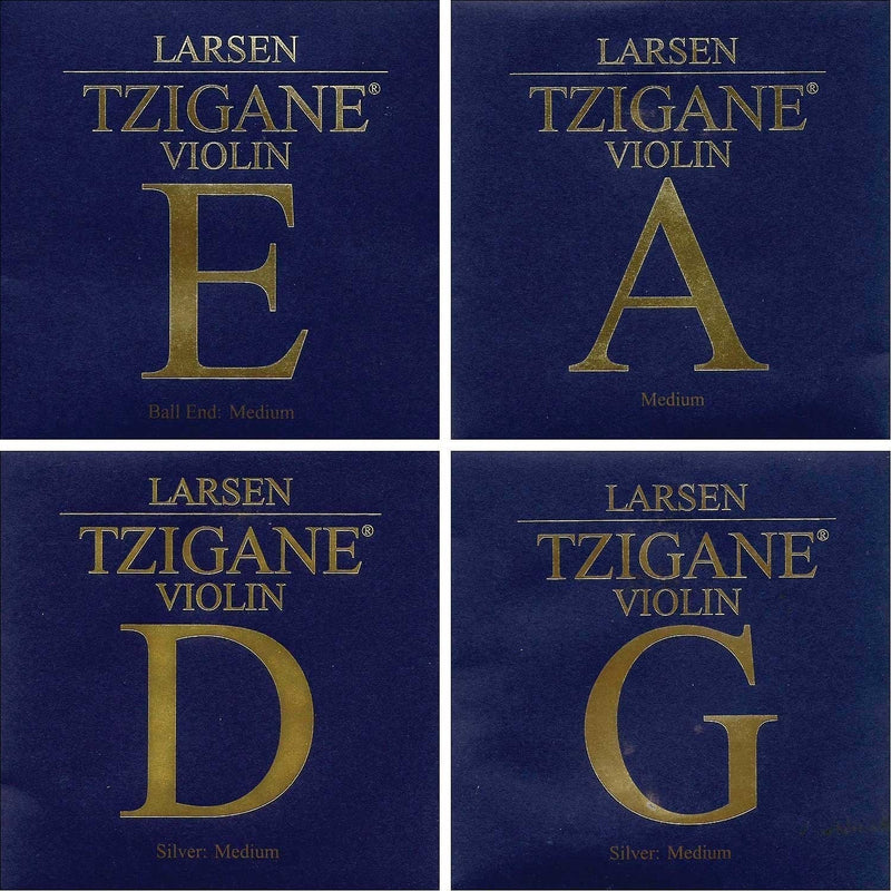 Larsen Tzigane 4/4 Violin String Set - Medium Gauge with Ball-end E