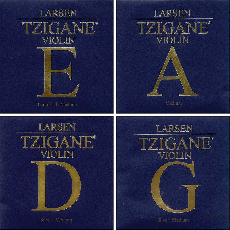 Larsen Tzigane 4/4 Violin String Set - Medium Gauge with Loop-end E