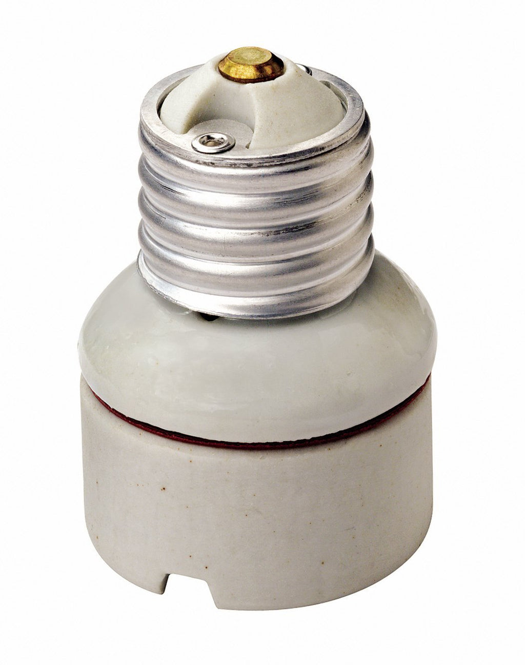 Leviton 2004 001-0-000 2-Piece Socket Adapter, 660 W, 250 V, Incandescent, Medium Base, 1-1/4", White