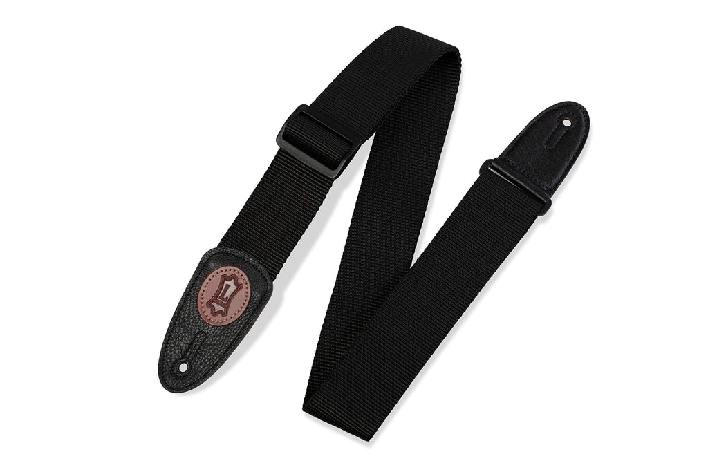 Levy's Leathers 2" Signature Series Soft-hand Polypropylene Guitar Strap with Leather Ends; Black (MSS8-BLK)