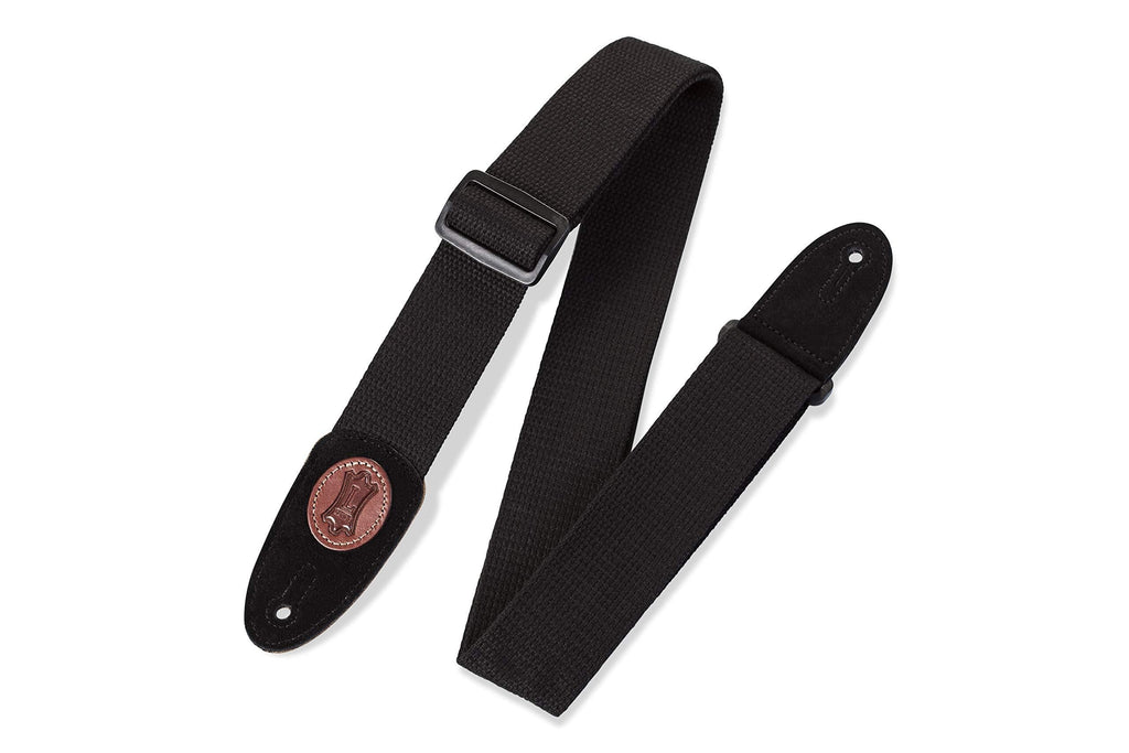 Levy's Leathers MSSC8-BLK Signature Series Cotton Guitar Strap, Black Standard Black