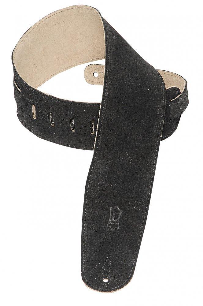 Levy's Leathers 3.5" Suede Guitar Strap; Black (MS4-BLK)