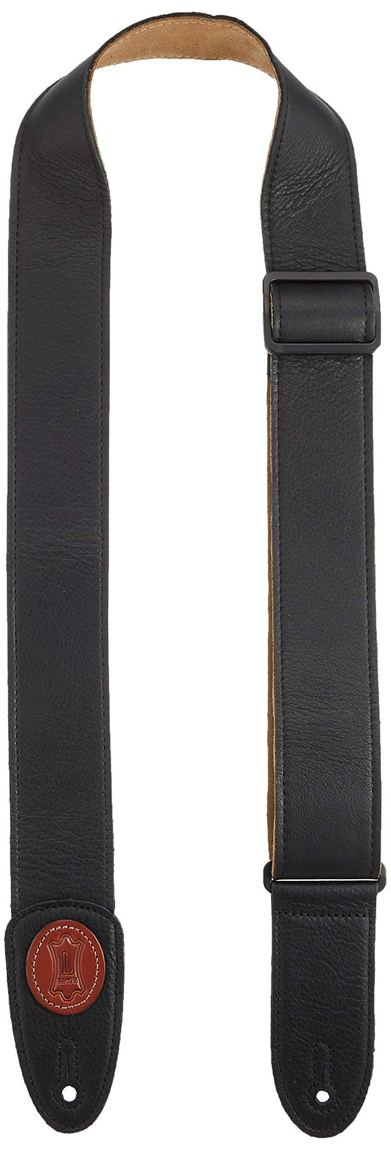 Levy's Leathers MSS7G-BLK Signature Series Garment Leather Guitar Strap, Black