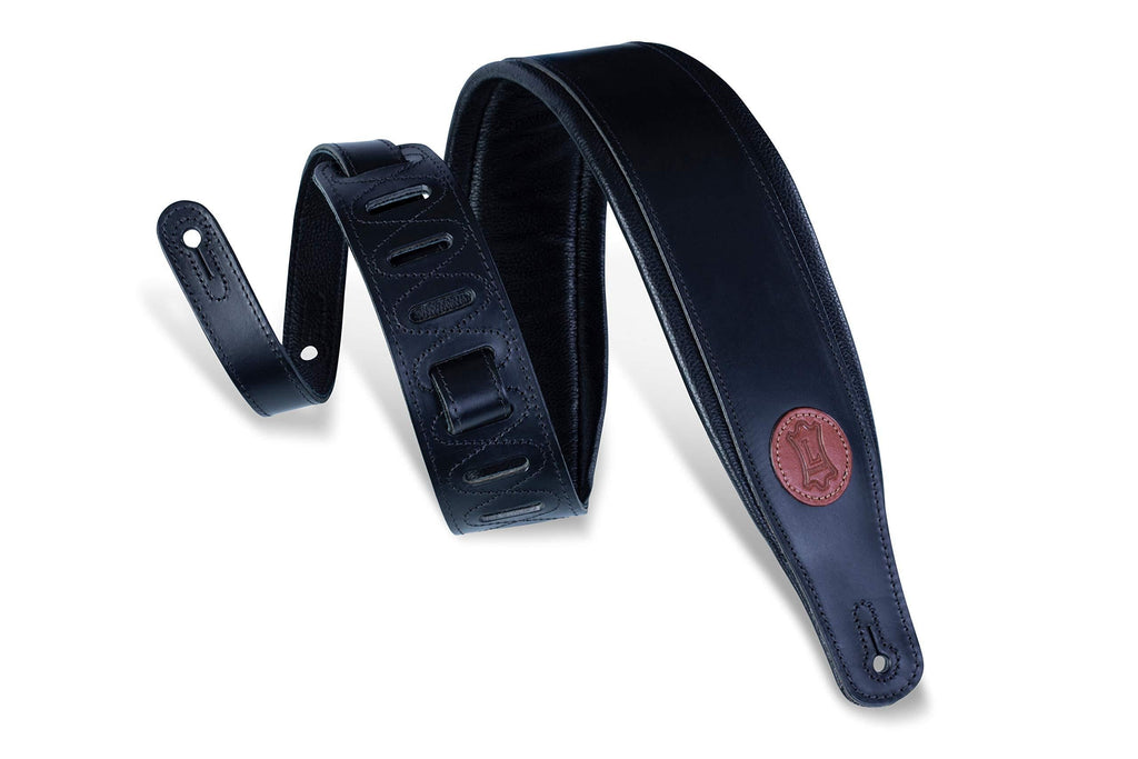 Levy's Leathers MSS1-BLK Veg-Tan Leather Guitar Strap, Black