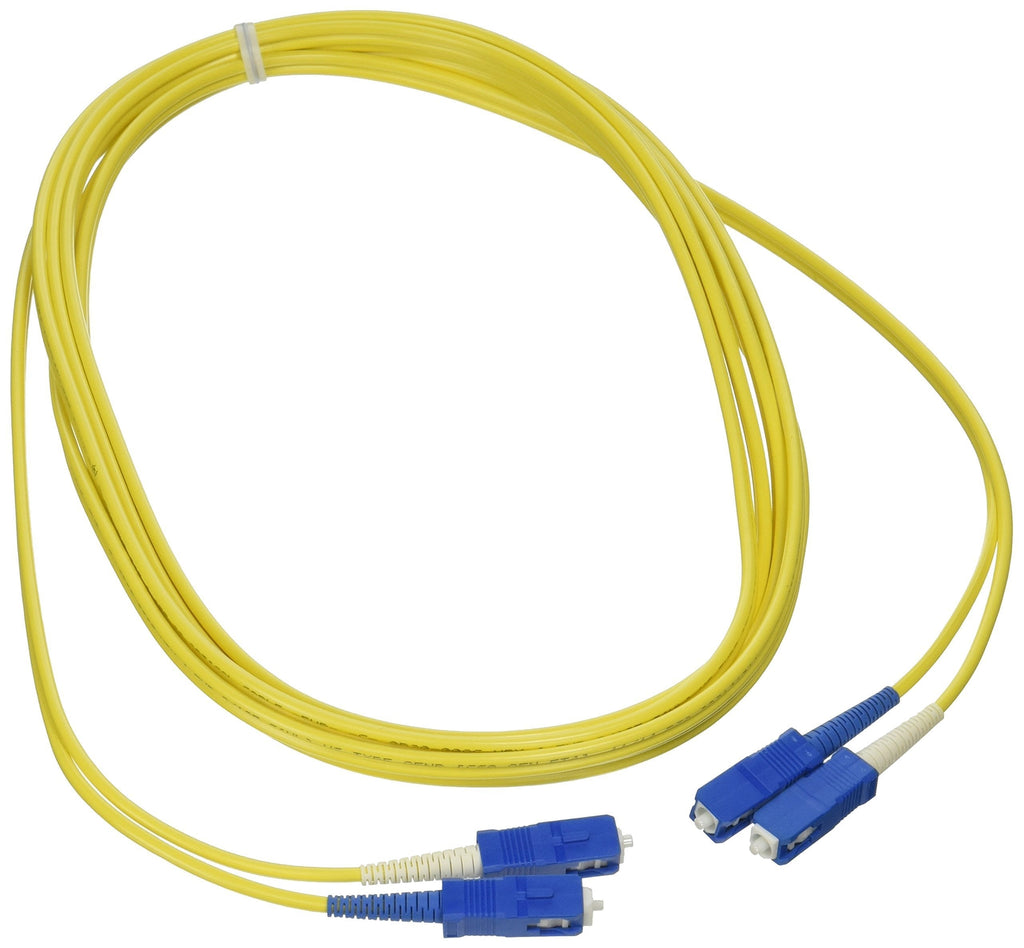 C2G/Cables to Go 14462 SC-SC 9/125 OS1 Duplex Single-Mode PVC Fiber Optic Cable (3 Meters, Yellow)