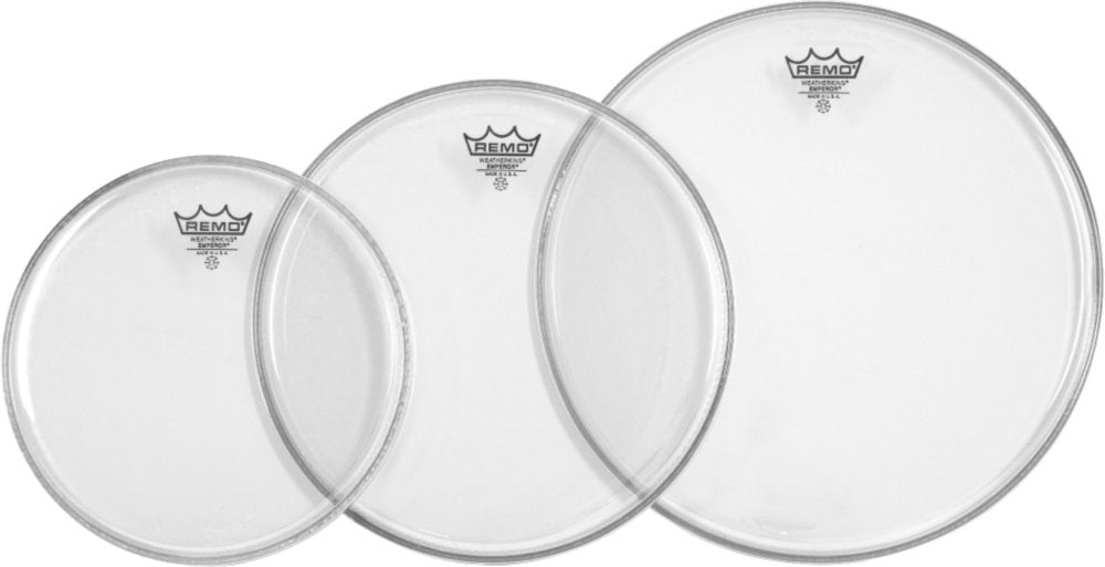 Remo PP-0980-BE Emperor Clear Tom Drumhead Pack - 10", 12" & 14" 10", 12" & 14" Emperor Clear Pack