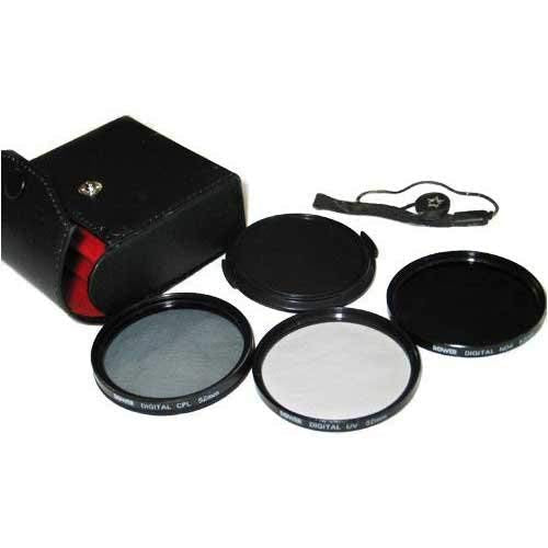 Bower 58mm Digital Hi Resolution Filter set UV, CPL, ND4 with cap and leash
