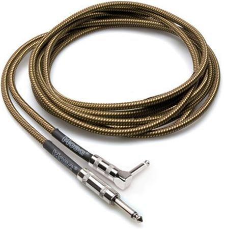 [AUSTRALIA] - Hosa GTR-518 Straight to Right Angle Tweed Guitar Cable, 18 Feet Straight to Right-Angle 