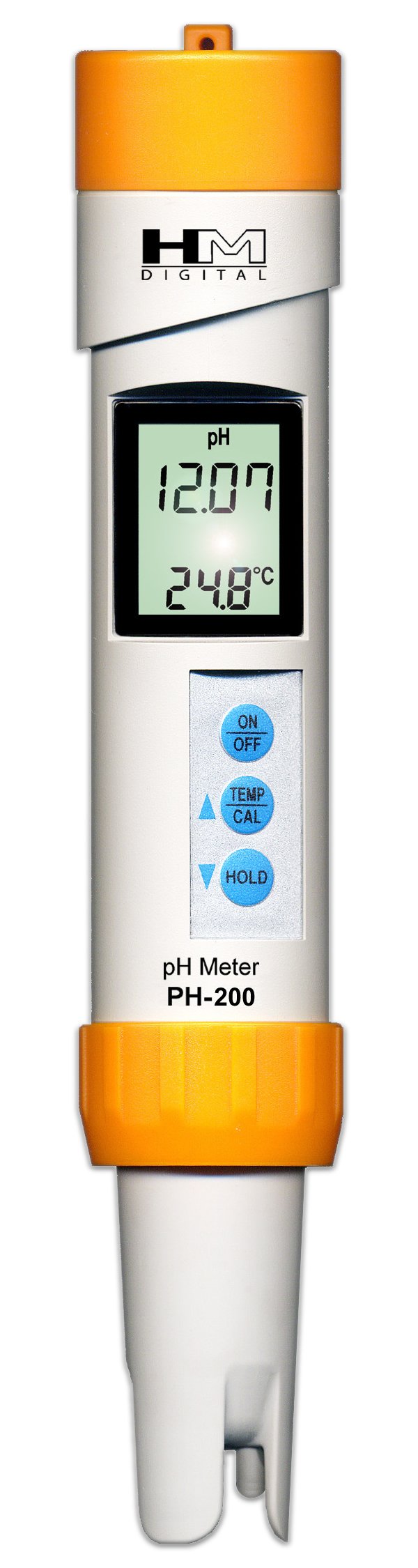 HM Digital PH-200 Waterproof Temperature PH Meter, 3.3&quot x 8.5&quot x 2&quot, White