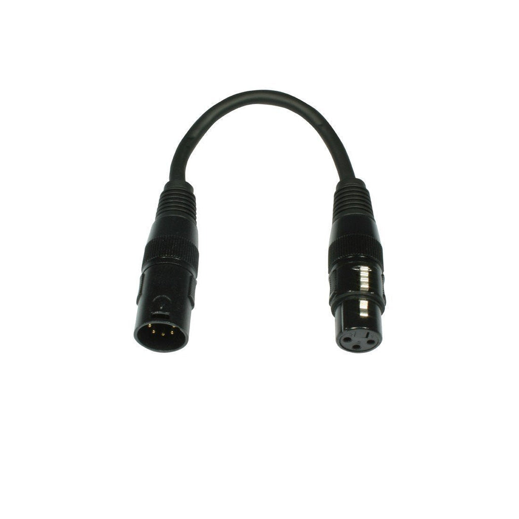 [AUSTRALIA] - Accu Cable 5 Pin Male to 3 Pin Female DMX Adapter Cable - Black 