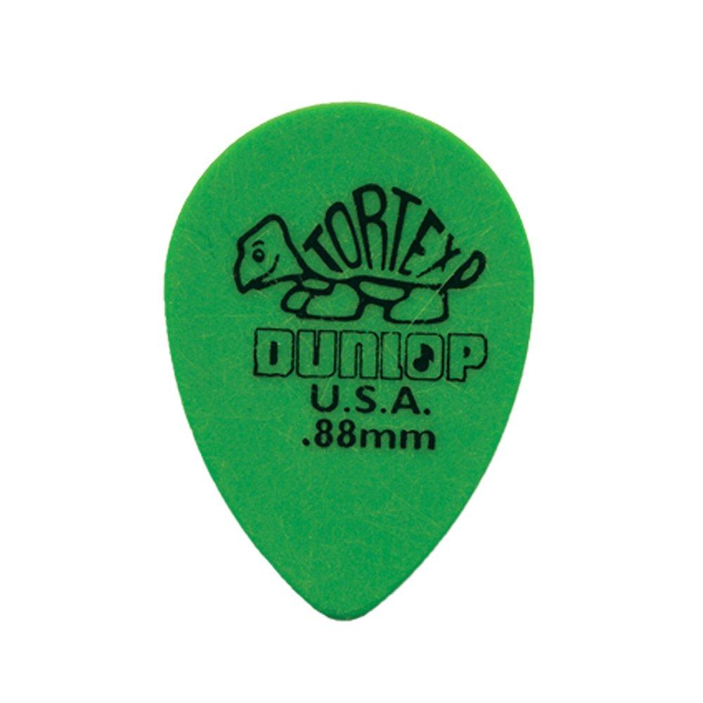 Dunlop 423R.88 Tortex Small Tear Drop, Green, .88mm, 36/Bag