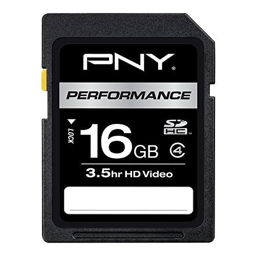 PNY 16 GB SDHC Class 4 Flash Memory Card (P-SDHC16G4H-GE) 16GB Standard Packaging