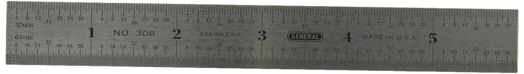 General Tools 308 Pecision Flex Steel Rule, 3/4 x 6-Inch