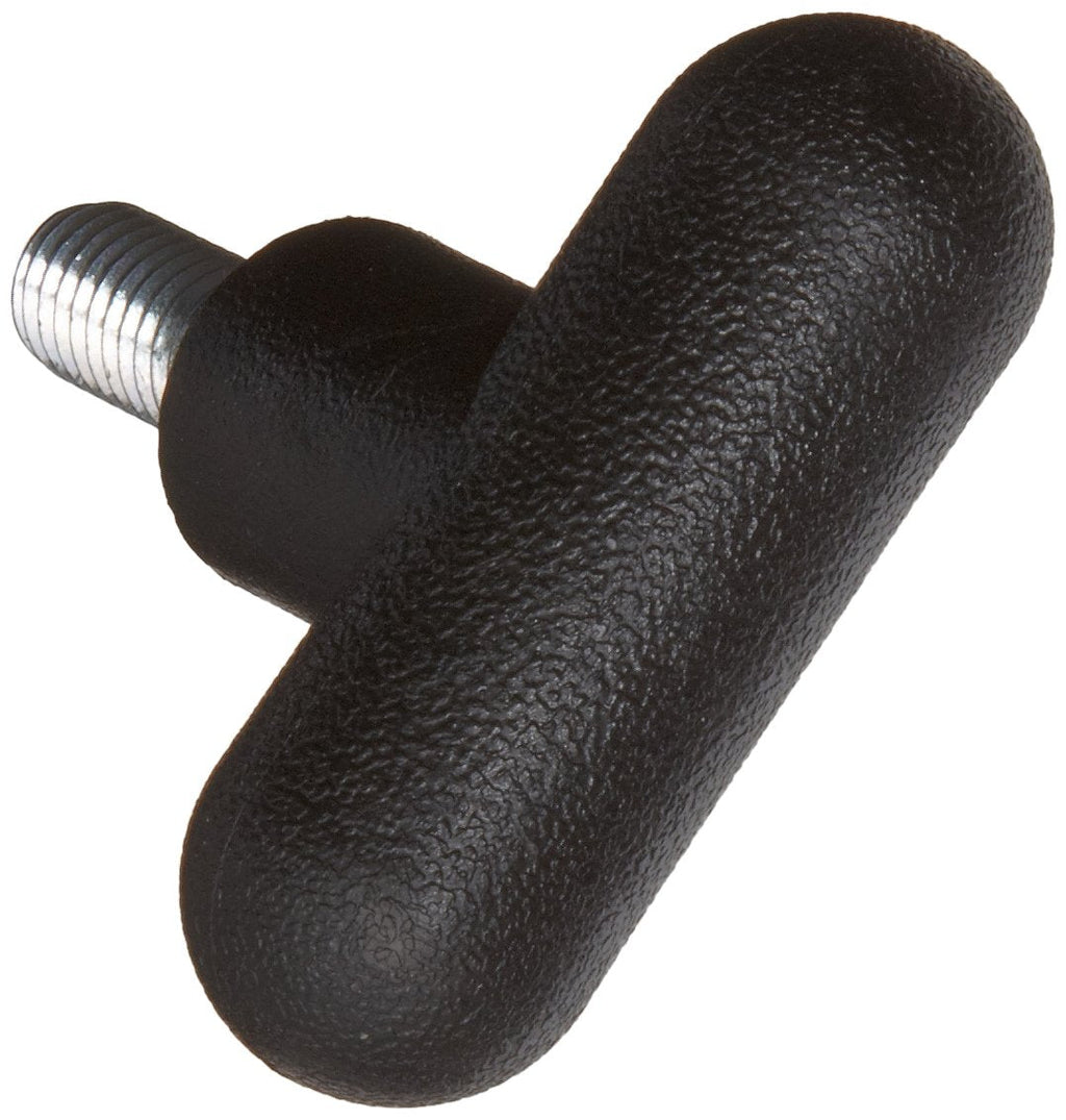 DimcoGray Black Thermoplastic T-Handle Wing Knob, Zinc Stud: 1/4-20" Thread x 1/2" Length, 2-1/4" Diameter x 1-7/16" Height x 5/8" Hub Dia x 3/4" Hub Length (Pack of 10)