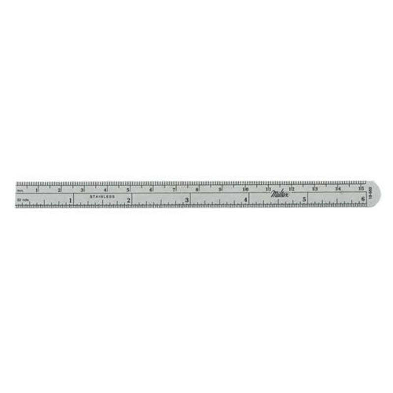 Integra Miltex 18-660 Stainless Steel Flexible Ruler without Clip, Graduated in Millimeters and Inches, 6" Length