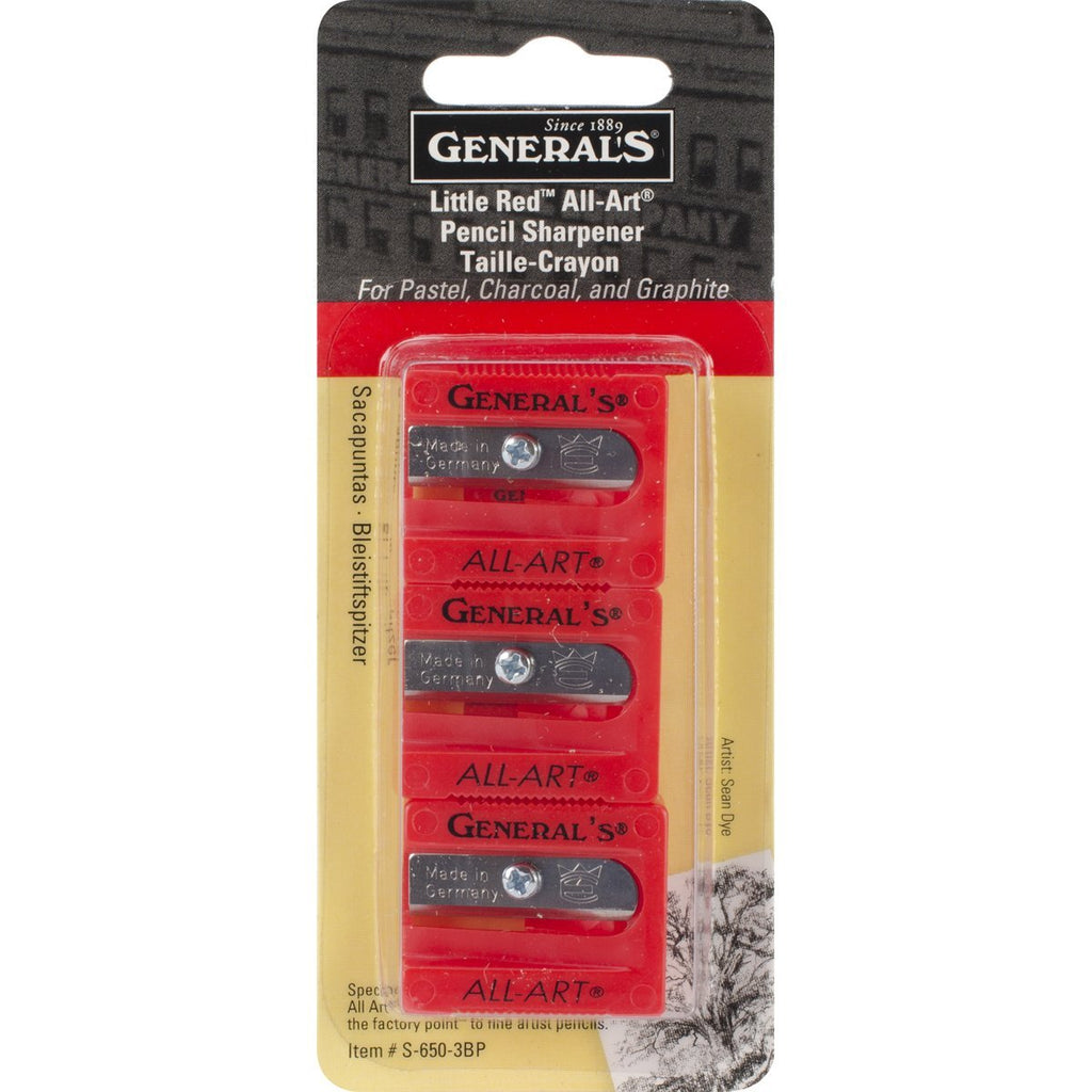 General Pencil All-Art Sharpener, Pack of 3, Little Red (S6503BP) 1