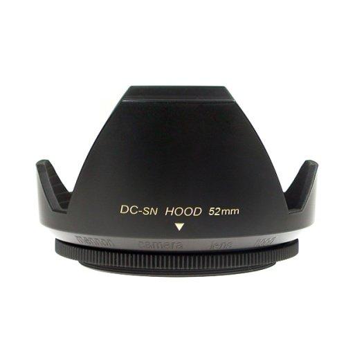 Mennon DC-sn 52 Improved Screw Mount 52mm Flower Lens Hood with Cap, Black