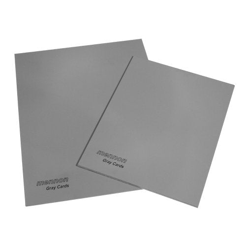 Mennon Set of 2 Gray Cards Size 4"x6" and 6"x8", 18% Gray / 92% White