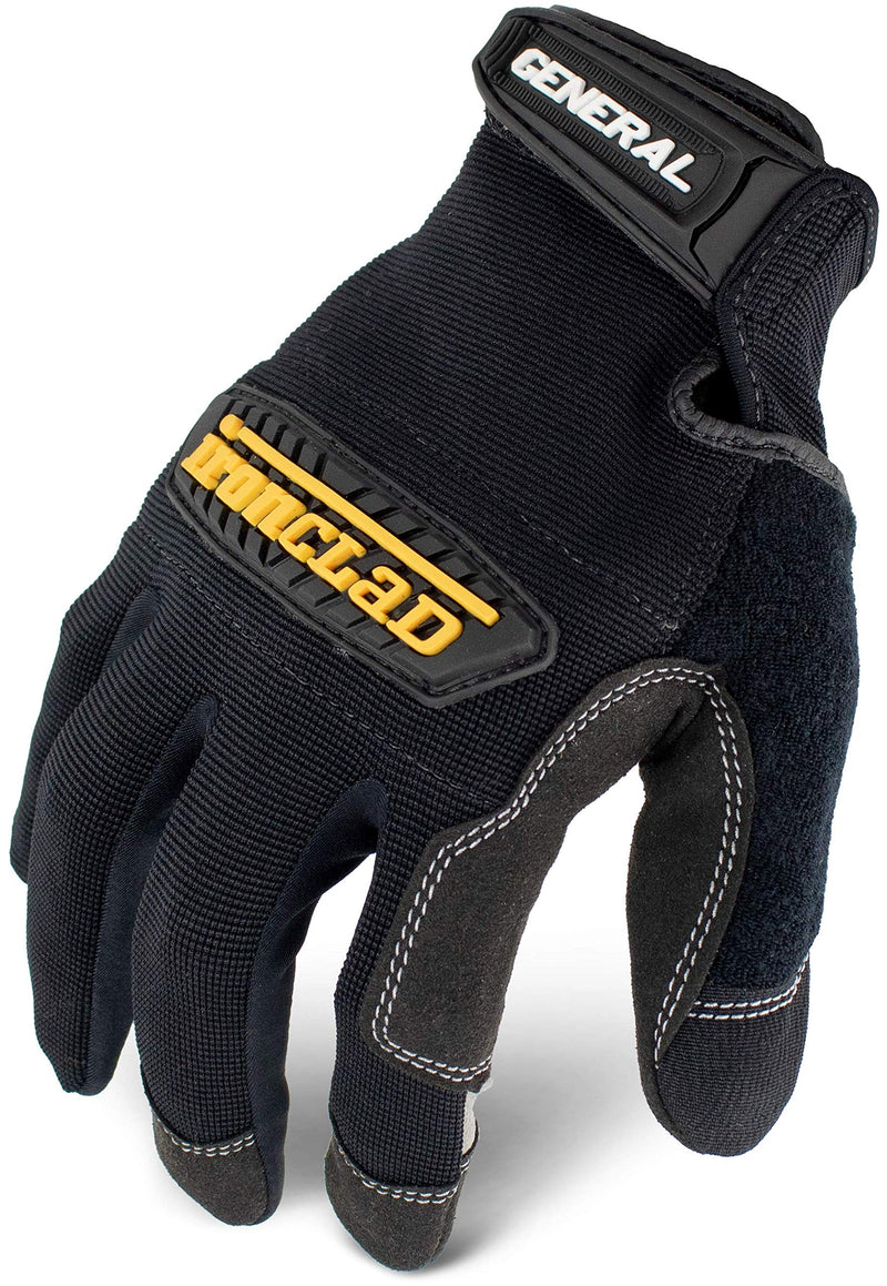 Ironclad General Utility Work Gloves GUG, All-Purpose, Performance Fit, Durable, Machine Washable, (1 Pair), Extra Small - GUG-01-XS , Black