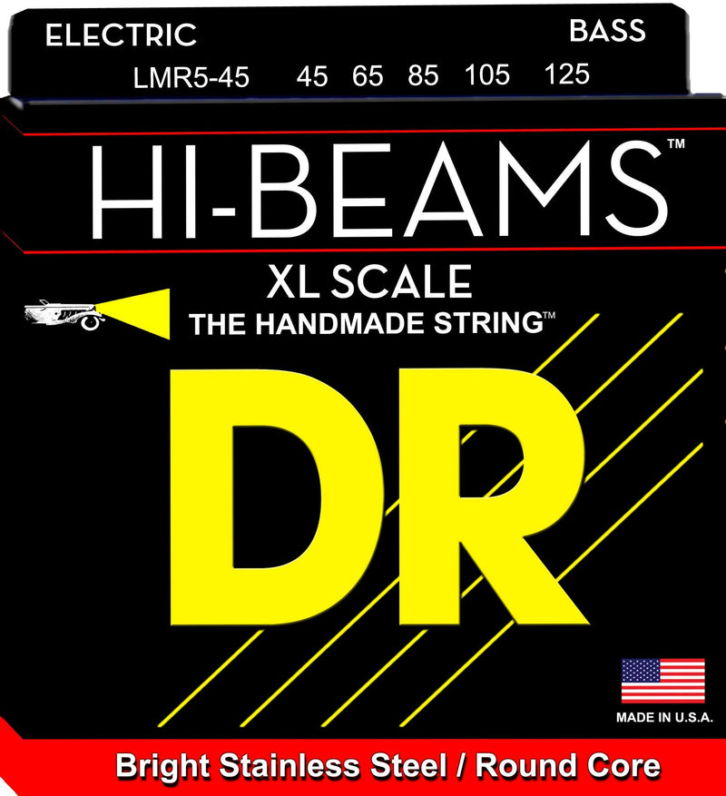 DR Strings Hi-Beam - Extra Long Scale Stainless Steel Round Core 5 String 45-125