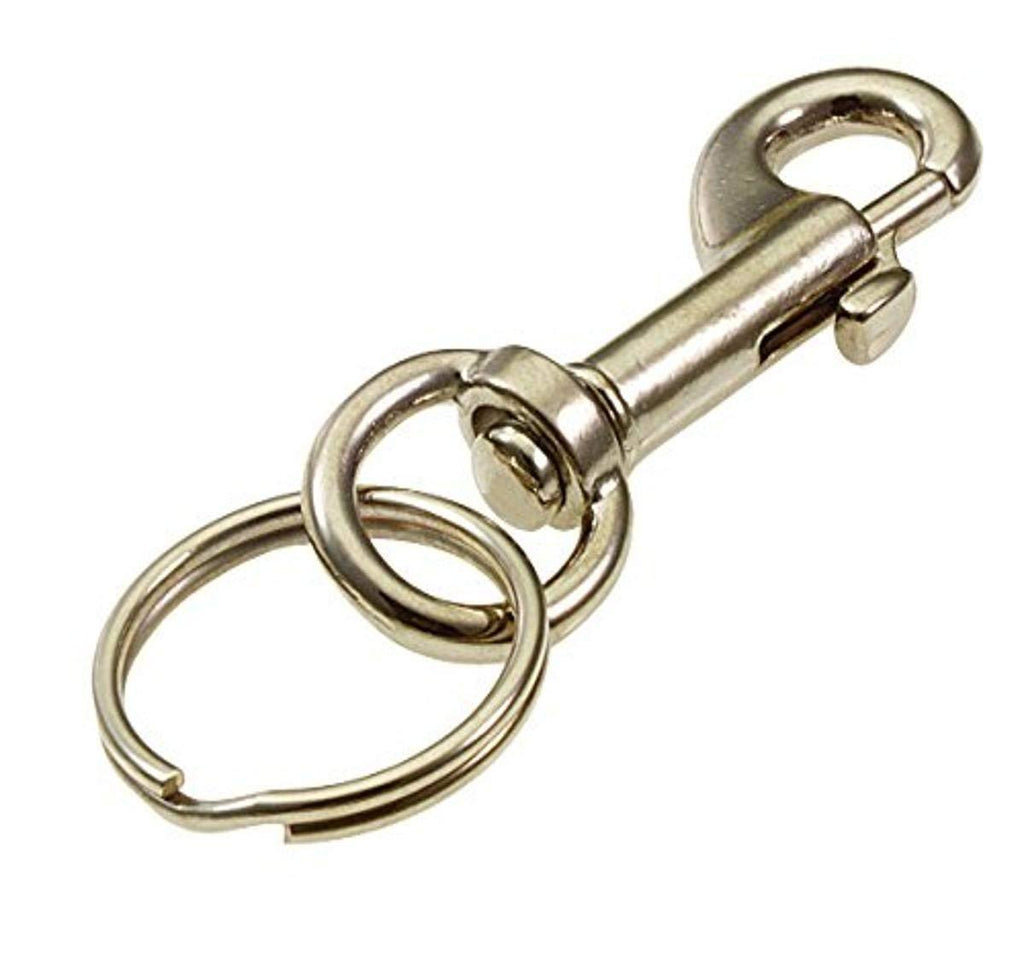 Lucky Line 2-1/8" Small Bolt Snap, Nickel Plated Zinc with 7/8" Split Key Ring (44501) Nickel-plated Zinc 2-1/8" 2-1/8 Inch