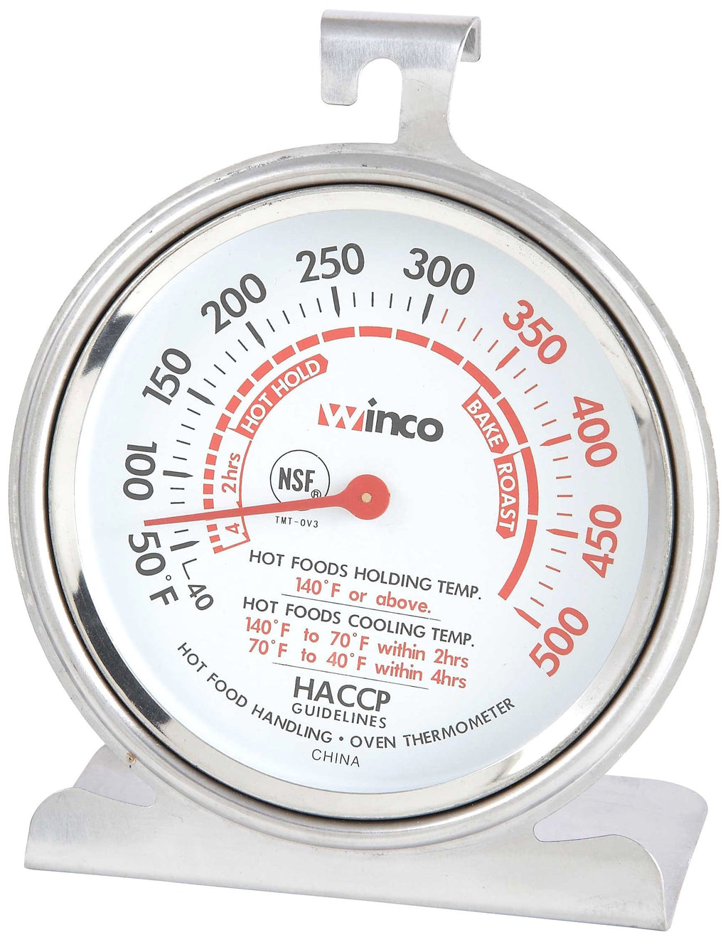 Winco B001B4KUPY 3-Inch Dial Oven Thermometer with Hook and Panel Base, 1