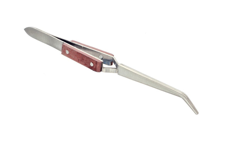 SE Cross Lock Soldering Tweezers with Fiber Grip and 45-Degree Angle - 509TW