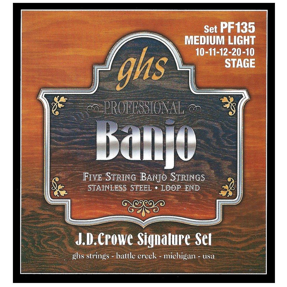 GHS Strings PF135 J.D. Crowe Signature Series (Stage), 5-String Stainless Steel Banjo Strings (.010-.020) J.D. Crowe (Stage)