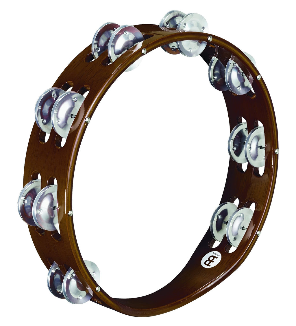 Meinl Percussion TA2A-AB Traditional 10-Inch Wood Tambourine with Double Row Aluminum Jingles