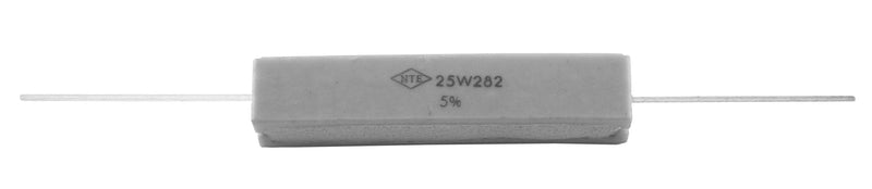 NTE Electronics 25W1D5 Cermet Wire Wound Resistor, 5% Tolerance, Axial Lead, 25W, Flameproof, 1.5 Ohm Resistance