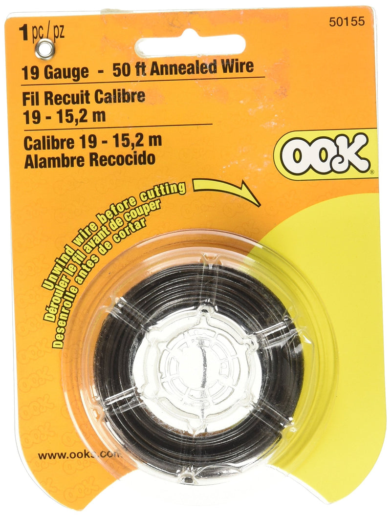 The Hillman Group 50155 Hillman Utility Wire, 19 Ga X 50 Ft L, Annealed, 50'