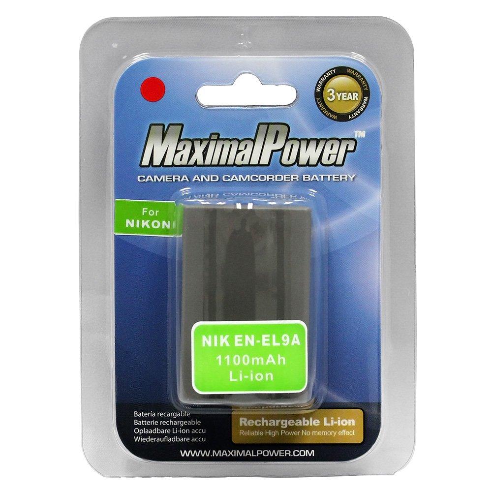 MaximalPower Repalcement Li-ion Battery for Nikon EN-EL9 Digital Camera Camcorder Black DB NIK EN-EL9