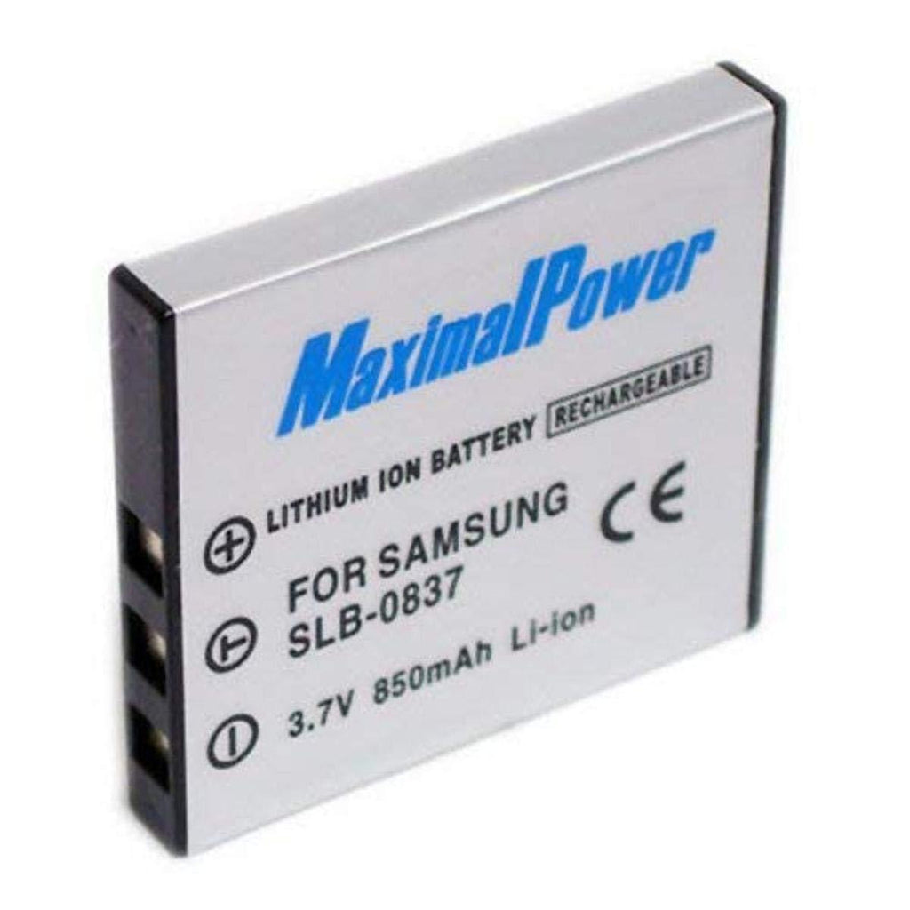 MaximalPower Replacement Li-ion Battery for SAMSUNG SLB-0837 Camera Batteries - Fully Decoded 3.7V 750mAh Non-OEM Battery for Digital Photography