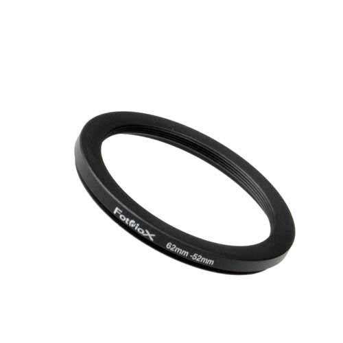 Fotodiox Metal Step Down Ring, Anodized Black Metal 62mm-52mm, 62-52 mm 62-52mm Adapter