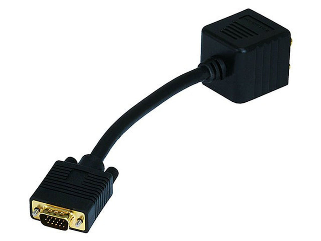 Monoprice 102679 VGA(HD15) M to VGA(HD15) F x 2 (1 PC to 2 Monitors) for High Resolution Video Splitter Cable