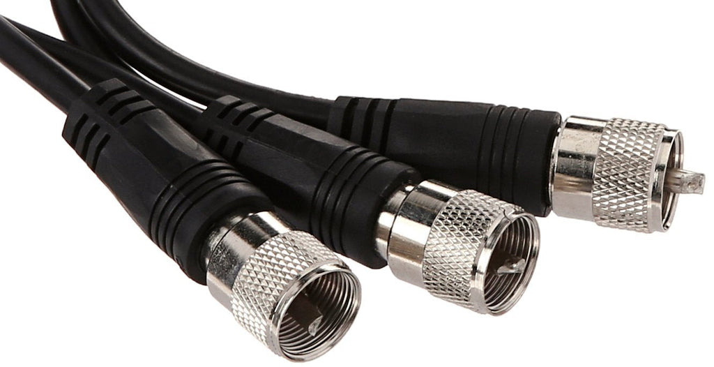 RoadPro RP-18CCP Black 18' CB Antenna Co-Phase Coax Cable with PL-259 Connectors