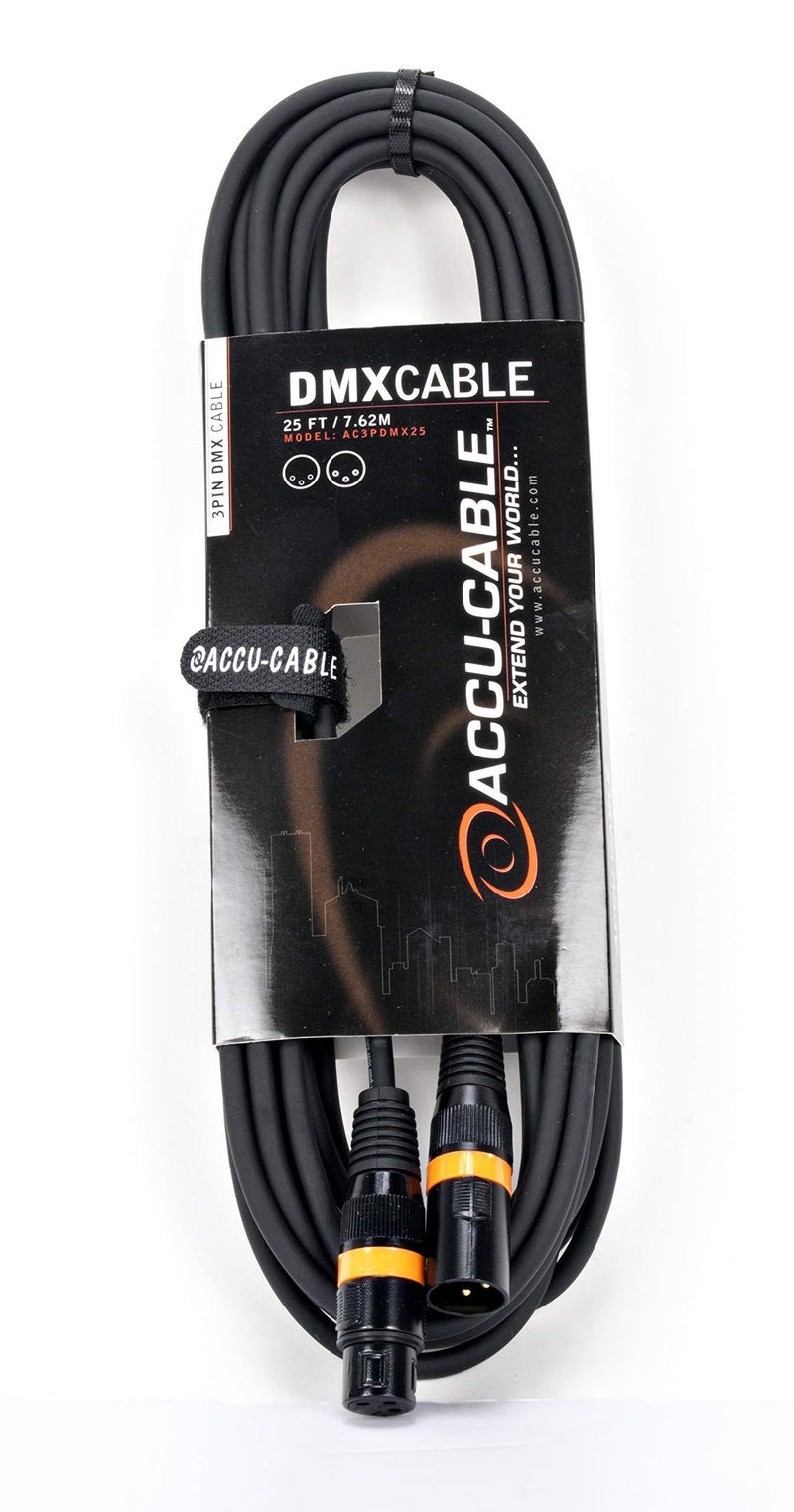 [AUSTRALIA] - Accu Cable ADJ Products AC3PDMX25 25 ft 3 pin DMX Cable for lighting products,Black 