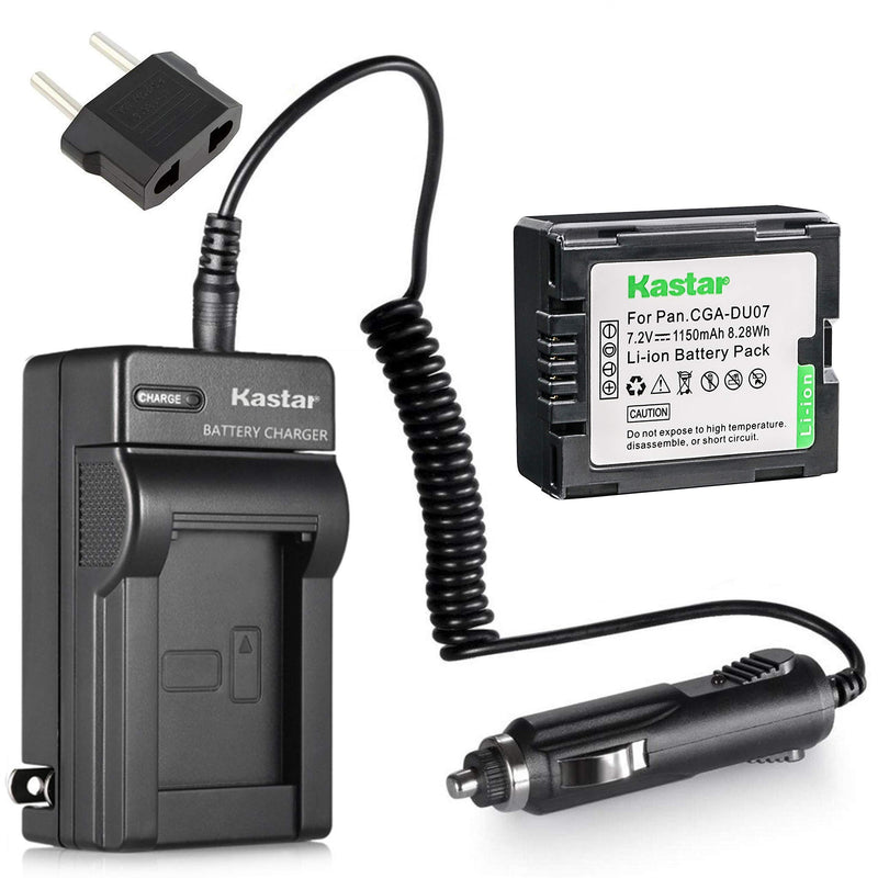 Kastar 1 Pack Battery and Charger for Panasonic CGA-DU06 CGA-DU07 CGA-DU12 CGA-DU14 CGA-DU21 Batteries