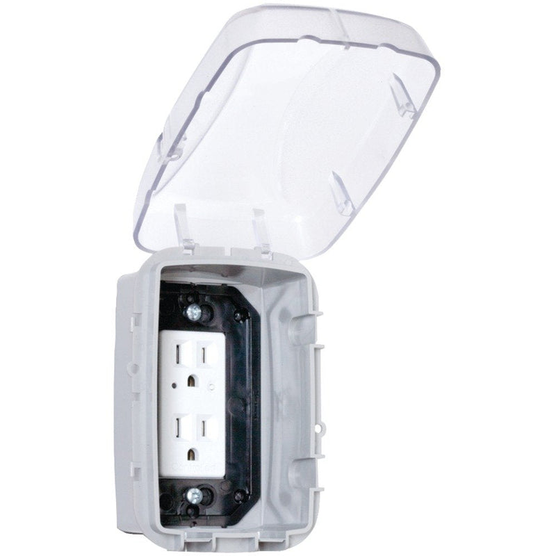[AUSTRALIA] - Intermatic WP3100C Plastic In-Use Weatherproof Cover, Single-Gang, Vrt/Hrz, 2.75" Clear 
